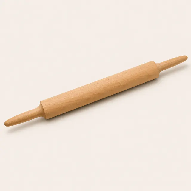 A tapered French rolling pin without handles